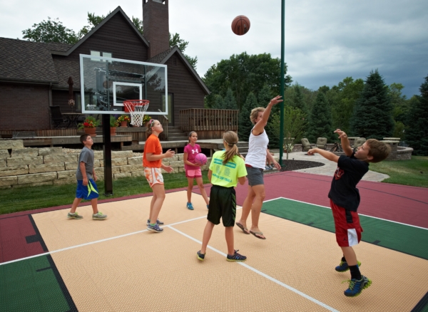 Kids having fun playing basketball