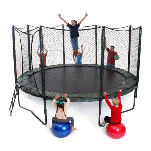 AlleyOOP VariableBounce 14' Trampoline With Enclosure (Includes Ladder, Anchors, & Hoppy Ball!)