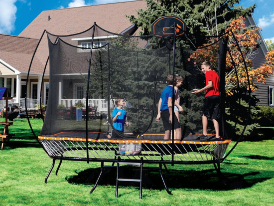 11' Square Springless Rainbow Trampoline - Image 3